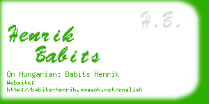 henrik babits business card